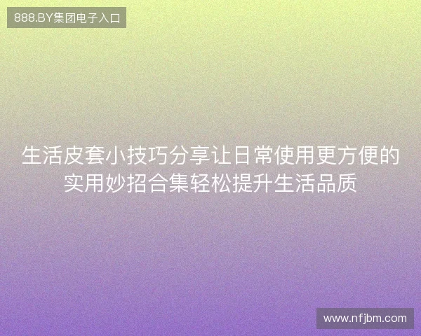 生活皮套小技巧分享让日常使用更方便的实用妙招合集轻松提升生活品质
